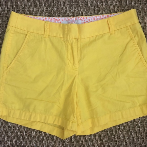 J. Crew Yellow Chino Shorts Size 6 - Picture 1 of 2